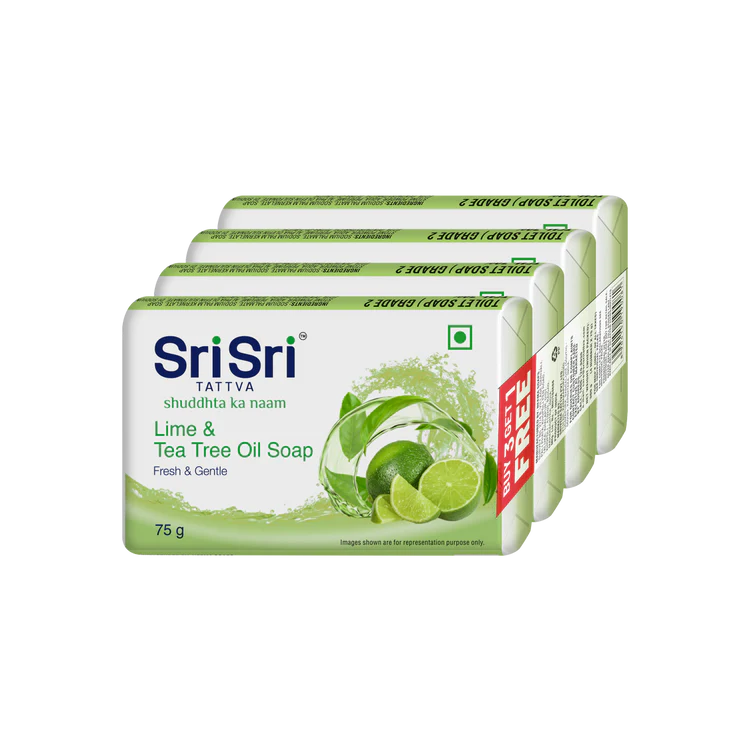 Lime & Tea Tree Oil Soap Buy 3 Get 1,(75gx4)