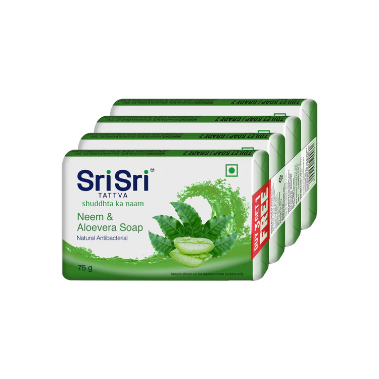 Neem & Aloevera Soap Buy 3 Get 1,(75gx4)