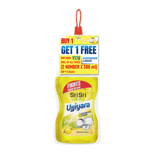Ujjiyara Liquid Dishwash Lemon,500mlx2